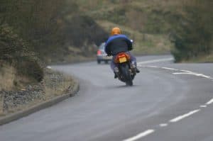 Motorcyclist on curvy road